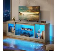 YITAHOME Meuble TV de 148 cm pour téléviseurs jusqu'à 65" avec 7 LED RVB 22 Modes d'éclairage TV Centre de Divertissement avec étagères en Verre réglables pour Salon, Chambre à Coucher