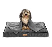 YITAHOME Panier Couchage Lit pour Chien - Dehoussable - avec Couvertures Amovibles - Gris -Matelas Lavable - 76x51cm