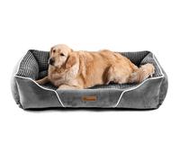 YITAHOME Panier Géant- Grand Chien - Gris - Dehoussable - Orthopédique - lit Chien - Matelas Lavable - 76x61cm