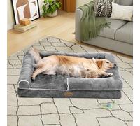 YITAHOME Panier pour Chien Orthopédique,Coussin Dehoussable pour Chien,Coussin Dehoussable pour Lavable Lit Chiens,135x107cm,Gris