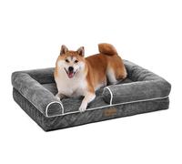 YITAHOME Panier pour Chien Orthopédique,Coussin Dehoussable pour Coussin Dehoussable pour Chien,Lavable Lit, 89x63cm,Gris