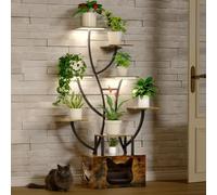 YITAHOME Porte Plante Interieur Avec Lumière,6 étages Support pour plantes d'intérieur avec lit pour chat 160 cm étagère plantes intérieur pour fleurs salon terrasse et balcon