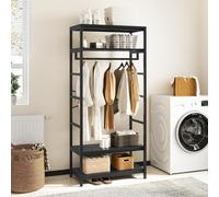 YITAHOME Portemanteau Haut pour Couloir, Salon, Porte Manteau Industriel avec 4 étagères, Portant à vêtements avec Rangement à Chaussures, Porte-vêtements pour Couloir, Salon, Noir