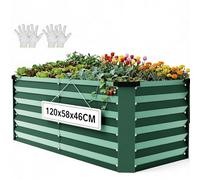 YITAHOME Pots surélevés pour Le Jardin,120x58x46cm Plaque en Acier galvanisé, Pot surélevé en métal, bacs à Plantes d'extérieur, avec Rebord de sécurité pour Le Jardin(Vert)