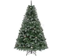 YITAHOME Sapin de Noël Artificiel 182 cm avec Neige et Pommes de pin, Environ 880 Pointes, Sapin réaliste avec Cadre Pliant et Support en métal, Montage Rapide pour Maison et magasins, 182 x Φ105 cm