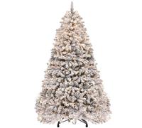 YITAHOME Sapin de Noël Artificiel de 182 cm avec Neige et 250 LED, Environ 800 Pointes, réaliste avec système de Pliage et Support en métal, Montage Rapide pour la Maison, Les magasins, 182 x Φ95 cm