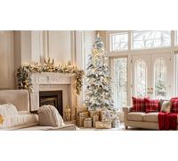 YITAHOME Sapin de Noël Artificiel de 229 cm avec Neige, avec télécommande, 800 Pointes, 11 Modes d'éclairage et 350 lumières LED, Support en métal et éclairage intégré