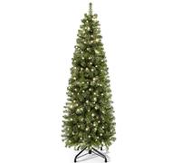 YITAHOME Sapin de Noël Artificiel Étroite 182 cm avec 200 LED, Environ 700 Pointes, Sapin réaliste avec Cadre Pliant et Support en métal, Montage Rapide pour Maison et magasins, 182 x Φ65 cm
