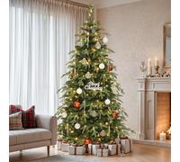 YITAHOME Sapin de Noël Artificiel Fin de 1,8 m avec télécommande, Technologie de charnière et Branches en surplomb, 1628 Pointes Mixtes PE/PVC, 300 lumières et 11 Modes d'éclairage