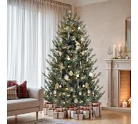 YITAHOME Sapin de Noël Artificiel pré-décoré de 1,8 m avec télécommande, Technologie de charnière, 1176 Pointes Mixtes PE/PVC, 35 Pommes de pin, 300 lumières et 11 Modes d'éclairage