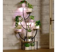 YITAHOME Support pour plantes d'intérieur,étagère plantes intérieur à 7 niveaux,160 cm Porte Plante Interieur Avec Lumière Présentoir de Pots de Fleurs Décoratif pour Salon Balcon