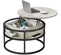 YITAHOME Table basse en Bois ronde relevable Table d'appoint - 80 x 47cm