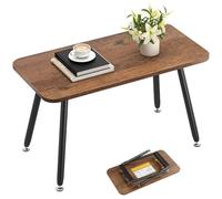 YITAHOME Table Basse Pliante 80 x 40 x 45 cm Table Basse Portable Aucune Installation nécessaire Table d'appoint pour Salon, Chambre à Coucher, Bureau, Table de Salon, Couleur Noyer