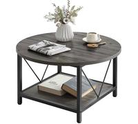 YITAHOME Table basse ronde Table d'appoint 2 Etagère Vintage 80 x 80 x 47 cm