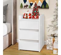 YITAHOME Table de Chevet avec 3 Tiroirs, 2 Ports USB et 2 Prises de Courant, Table d'Appoint de Rangement, Bout de Canapé Résistante à l'eau pour Salon et Chambre, 35 x 40 x 60 cm (Blanc)