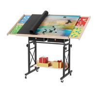 YITAHOME Table de puzzle de 1500 pièces avec 4 tiroirs, planche de puzzle inclinable réglable avec angle d'inclinaison et réglage de la hauteur, tables de puzzle portables avec couvercle et étagère de