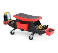 YITAHOME Tabouret de dtail avec roulettes Sige de mcanicien avec 2 plateaux amovibles et tiroir Tabouret de garage roulant robuste Capacit de