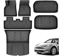 YITAHOME Tesla Model Y Lot de 6 Tapis de Sol en Caoutchouc antidérapant Haute paroi imperméable pour Toutes Saisons Compatible avec modèle Y 2024 2023 2022 2021 2020