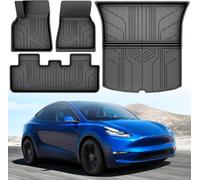 YITAHOME Tesla Model Y Tapis de Sol pour 2024 2023 2022 2021 2020 TPE Toutes Saisons 4 pièces Tapis de Sol Tesla Model Y Juniper Tapis en Caoutchouc et Tapis de Coffre Set de Tapis de Sol de Voiture