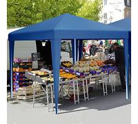 YITAHOME Tonnelle de Jardin 3x3m Pliable Pop Up Tente imperméable Anti-UV Barnum Pliant One Push Chapiteau avec Sac de Transport et Cordes pour Camping/Fête/Plage/terrasse/marchés, Bleu