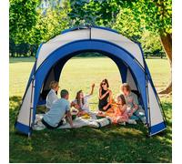 YITAHOME Tonnelle de Jardin - Pliable - Imperméable - 4 Parois Latérales - Moustiquaire - Gris et Bleu - 3,5 x 3,5 x 2,3 m