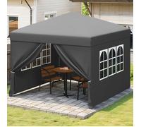 YITAHOME Tonnelle de Jardin Pop-up 2,5 x 2,5 m - imperméable - Pliable, Abri d'Extérieur - Événement, Fête, Barbecue - Gris foncé