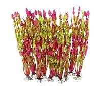 Yitaocity Lot de 10 grandes plantes artificielles en plastique - 30,5 cm de haut - Plantes aquatiques pour aquariums - Décoration d'aquarium (rouge vin)