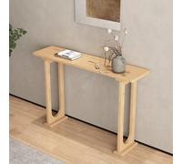 YITAYMLI Console Moderne en Bois Massif Style Chinois Contemporain, Table d’Entrée Vintage avec Étagères de Rangement, Bords Arrondis, Base Renforcée pour Couloir et Hall(Wood,100cm/39.4in)