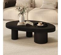 YITAYMLI Table Basse en Bois de Forme spéciale Style Vintage,Petite Table Basse créative médiévale avec Plateau et Espace de Rangement,Pieds renforcés,pour Petits espaces(Black,80cm/31.5in)