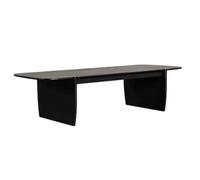 YITAYMLI Table Basse en Bois Massif Abstraite et irrégulière, Table Basse d’appoint Style Vintage pour Salon, Table à thé créative pour Petits espaces, Coins arrondis(Black,130 * 55cm/51.2 * 21.7in)