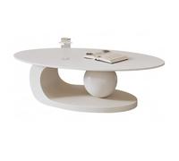 YITAYMLI Table Basse Ovale Moderne avec Plateau en Ardoise, Tables Basses centrales abstraites Base sphérique créative en Acier au Carbone pour Salon,Table de Sol asymétrique(Large c,100cm/39.4in)