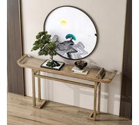 YITAYMLI Table Console Moderne pour Hall d’entrée en Bois Massif, Style Chinois Contemporain, Table canapé Vintage et élégante pour Porche, Meuble décoratif rétro et Fin(Distressed,100cm/39.4in)