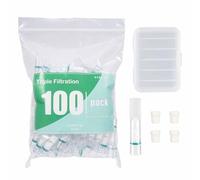 YiTenn Lot de 50/100/200 filtres à cigarettes à triple filtration avec mallette portable et adaptateur, grand filtre, filtre en plastique anti-goudron pour cigarettes régulières de 5 à 8 mm (100