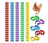 Yitexin 100 Pièces Anneaux d'Identification pour Poules en Plastique 16 mm, Bague de Couleur pour Poule Numérotées de 1 à 100, Anneaux à Clipser Numérotés pour Pigeons (5 Couleurs, 16 mm)