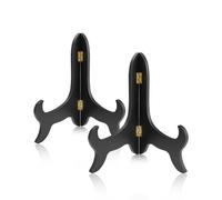 Yitexin 2 pièces wooden support assiette decorative, petit chevalet en bois, Vintage support assiette Présentoir pour la cuisine la décoration intérieure photo chevalets œuvres d'art (Noir, 20 cm)