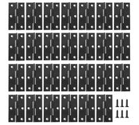 Yitexin 30 Pack 66 x 37 mm charniere porte placard avec vis, Pliage en acier inoxydable noir mat charnière, Usage intensif charnière plate pour Boîte à fenêtre Couvercle Boîte en bois (noir mat)