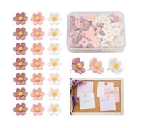 Yitexin 50 Piezas Chinchetas de Flores Para Corcho Pared y Tablón de Anuncios, Alfileres Flores de 3 Colores Para Colgar Carteles, Chinchetas Decorativas de Lindas (3 Couleurs)