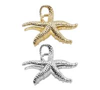 Yitexin Lot de 2 pinces à cheveux en forme de coquillage en métal - Grande pince à cheveux marinière dorée - Accessoire pour femmes et filles - Cheveux épais - Sirène - Plage - Pinces à cheveux