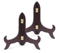 Yitexin Lot de 2 supports d'assiette décoratifs en bois, pour décoration d'intérieur, cadre photo, chevalets, œuvres d'art (22 cm)