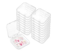 Yitexin Lot de 20 boîtes de rangement en acrylique transparent à presser pour ongles, fournitures pour la maison, le salon, l'art, les bijoux, la manucure (20 pièces)