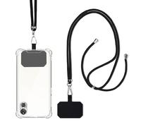 Yitexin Lot de 3 lanières réglables pour téléphone portable avec écussons, sangle de téléphone portable, pour femmes et smartphones, Noir , taille unique