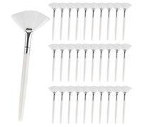 Yitexin Lot de 30 Pinceaux pour Masque Visage, Brosse Éventail pour Masque Facial, Pinceaux Applicateurs de Masque pour Femmes et Filles, Masques Peel-off, Boue ou Soins du Visage (Blanc)