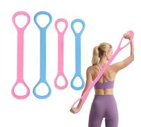 Yitexin Lot de 4 bandes de résistance en forme de 8 avec poignées pour femme, extensibles, bras, jambes, épaules, dos, pour exercice, corps, fitness, yoga, gym, entraînement à la maison (4 pièces)