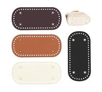 Yitexin Lot de 4 bas de sac à main en cuir synthétique pour crochet, base ovale de sac à main avec trous pour sac à main, fournitures de bricolage (22,1 x 10,2 cm)