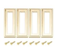 Yitexin Lot de 4 Poignée de Levage de Trappe avec Vis, Poignée de Traction Encastrée Invisibles en Alliage de Zinc, Trappes Affleurantes pour Bateaux, Meubles, Tiroirs, Placards (Doré)