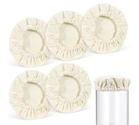 Yitexin Lot de 5 couvercles de bol en tissu pour protéger le pain, conservation de la chaleur, réutilisables en tissu élastique pour lever, convient aux bocaux de 10,2 à 12,7 cm