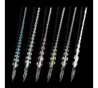 Yitexin Lot de 6 Stylos à Plume en Verre Fait à la Main - Calligraphie Vintage, Verre Teinté à Paillettes pour Art, Dessin et Décoration