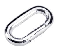 Yitexin Ovale en argent 925 fermoir bracelet, Breloque de 18 mm fermoir collier, Plaine attache bracelet Connecteur, fermoir bracelet acier inoxydable pour la fabrication de bracelets (Argent)