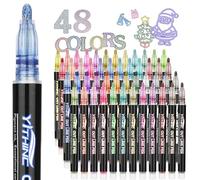 YITHINC Feutres Paillettes, Cadeau Fille 4-12 Ans, 48 Couleurs Stylo Paillette Marqueur Magique pour Anniversaire, Peinture, Bricolage Art Crafts, Idee Cadeau Ado Fille