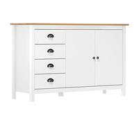 YITHOPI Buffet Hill Range - Blanc - Armoire de ménage - Armoire multifonction - Pour chambre à coucher, salon, cuisine - 130 x 40 x 80 cm - En pin massif